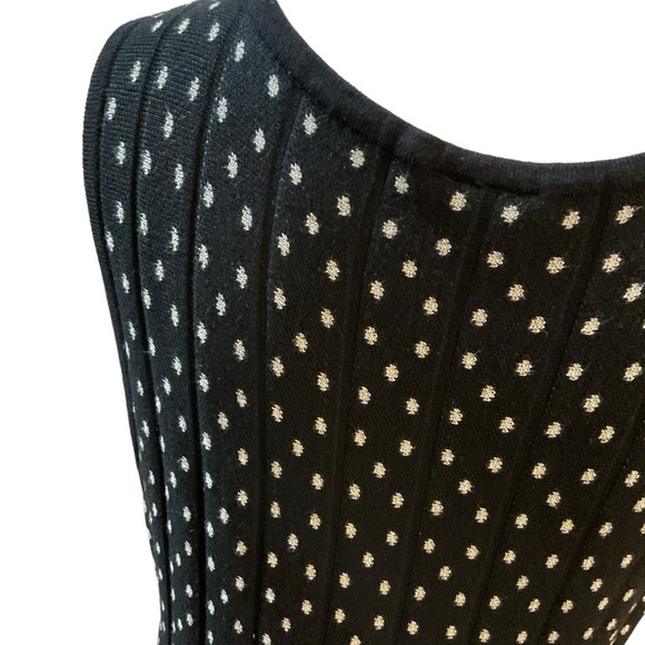 Torrid Polka Dot Knit Sleeveless Fit and Flare Skater Sweater Dress Black White - Picture 9 of 13